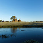 The deep blue river Boyne towards Bective Abbey in the morning sunshine.