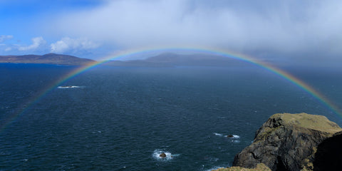 A rainbow in Clew Bay towards Achill.