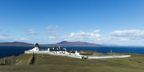 Clare Island Lighthouse, Clew Bay, Co. Mayo looking towards Achill.