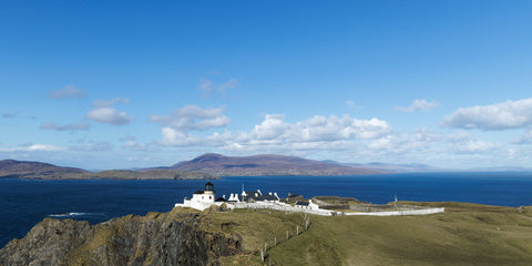 Clare Island Lighthouse, Clew Bay, Co. Mayo, looking towards Achill Island.