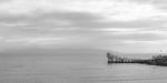 Blackrock Diving Tower, Salthill, County Galway in black and white.